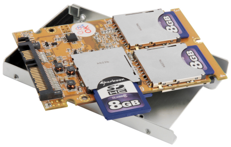 Sharkoon Flexi-Drive S2S: SSD-Adapter in 2.5 inch SATA format for up to six SDHC cards / MSRP 79 euros