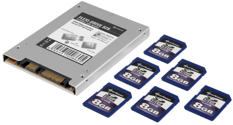 Sharkoon Flexi-Drive S2S: SSD-Adapter in 2.5 inch SATA format for up to six SDHC cards / MSRP 79 euros