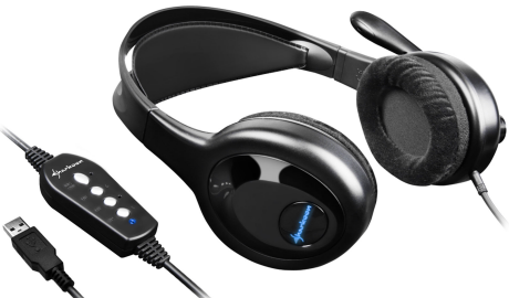 The Sharkoon Unatic: USB stereo headset with an integrated soundcard / software available for download / MSRP 24 euros
