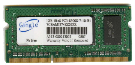 Gingle presents new DDR3 1066 SO-DIMM memory