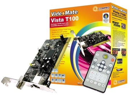 Compro launches VideoMate Vista T100 TV Tuner