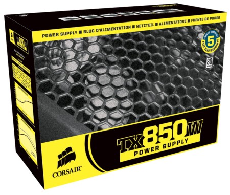 Corsair launches 850 watt power supply for gamers and PC enthusiasts