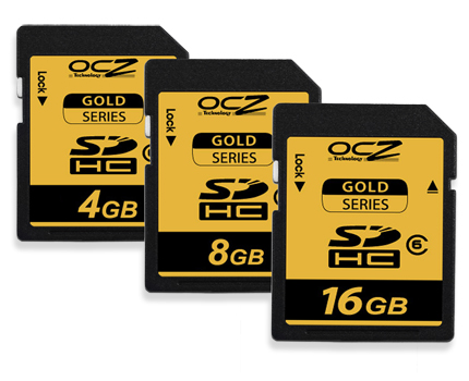 OCZ Technology Introduces Premium Gold Series Secure Digital High Capacity (SDHC) cards