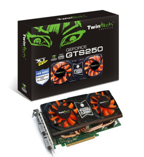 TWINTECH™ GeForce GTS250 series graphics solution with HDMI on board