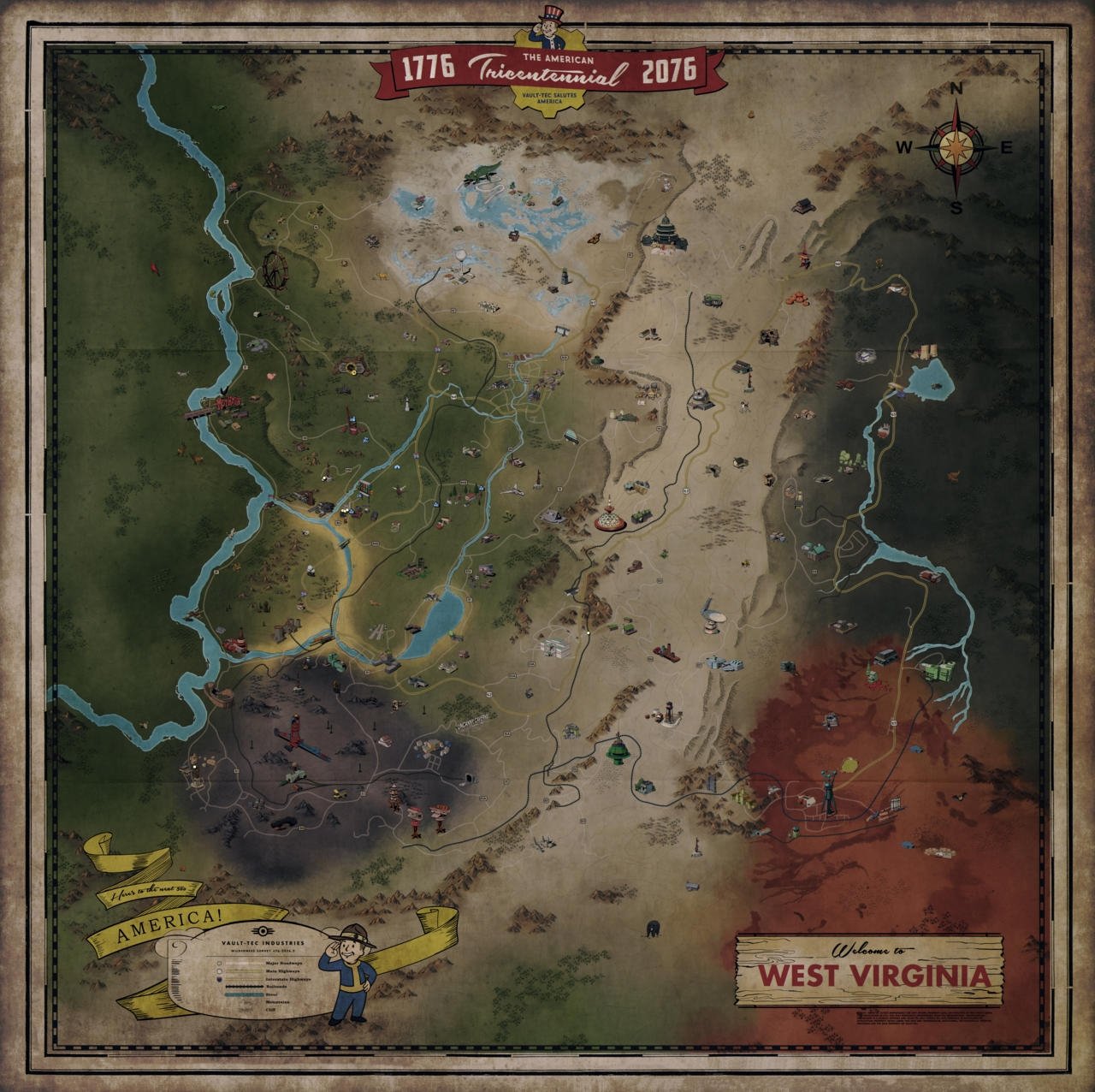 Bethesda Release Fallout 76 West Virginia World Map Image Tweaktown